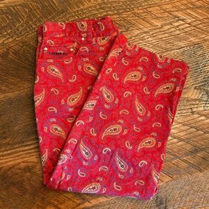 LAUREN RALPH LAUREN Red Paisley Capris Sz 10